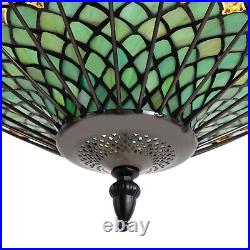 Tiffany Stained Glass Ceiling Light Living Room Pendant Lamp Height Adjustable