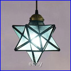 Tiffany Stained Glass Lamp Star Ceiling Light Art Deco Pendant Hanging Lighting