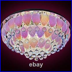 Tunable LED color change Crystal Leaf Ceiling Light Home Pendant Lamp Fixtures