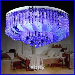 Tunable LED color change Crystal Leaf Ceiling Light Home Pendant Lamp Fixtures