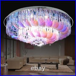 Tunable LED color change Crystal Leaf Ceiling Light Home Pendant Lamp Fixtures