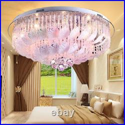 Tunable LED color change Crystal Leaf Ceiling Light Home Pendant Lamp Fixtures