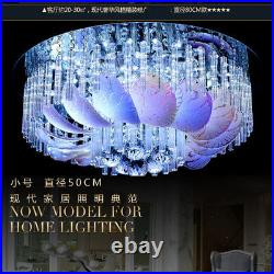 Tunable LED color change Crystal Leaf Ceiling Light Home Pendant Lamp Fixtures