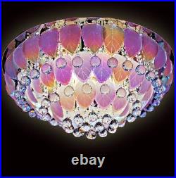 Tunable LED color change Crystal Leaf Ceiling Light Home Pendant Lamp Fixtures