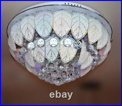 Tunable LED color change Crystal Leaf Ceiling Light Home Pendant Lamp Fixtures