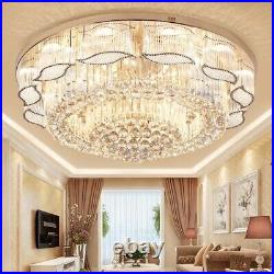 US Modern Crystal LED Ceiling Light Chandelier Flush Mount Lamp Lighting Fixture