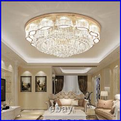 US Modern Crystal LED Ceiling Light Chandelier Flush Mount Lamp Lighting Fixture