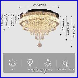 US Modern Crystal LED Ceiling Light Chandelier Flush Mount Lamp Lighting Fixture