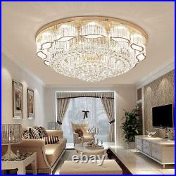 US Modern Crystal LED Ceiling Light Chandelier Flush Mount Lamp Lighting Fixture