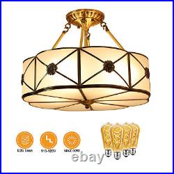 Vintage Ceiling Light Chandelier Stained Glass Lamp Flush Mount Fixture 110-220V