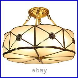 Vintage Ceiling Light Chandelier Stained Glass Lamp Flush Mount Fixture 110-220V