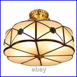 Vintage Ceiling Light Chandelier Stained Glass Lamp Flush Mount Fixture 110-220V